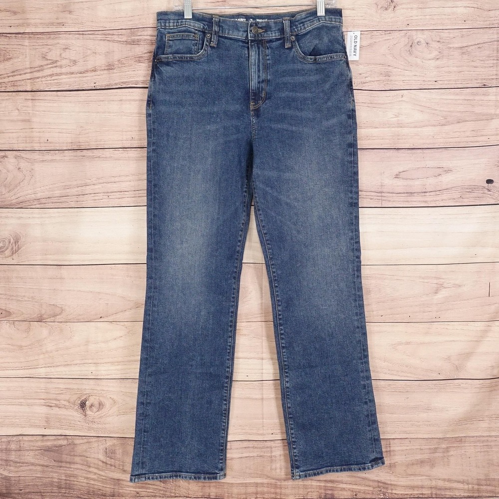 New! Old Navy Boot-Cut Jeans Womens 16 Plus Blue Med Wash 32x30 Built-In Flex